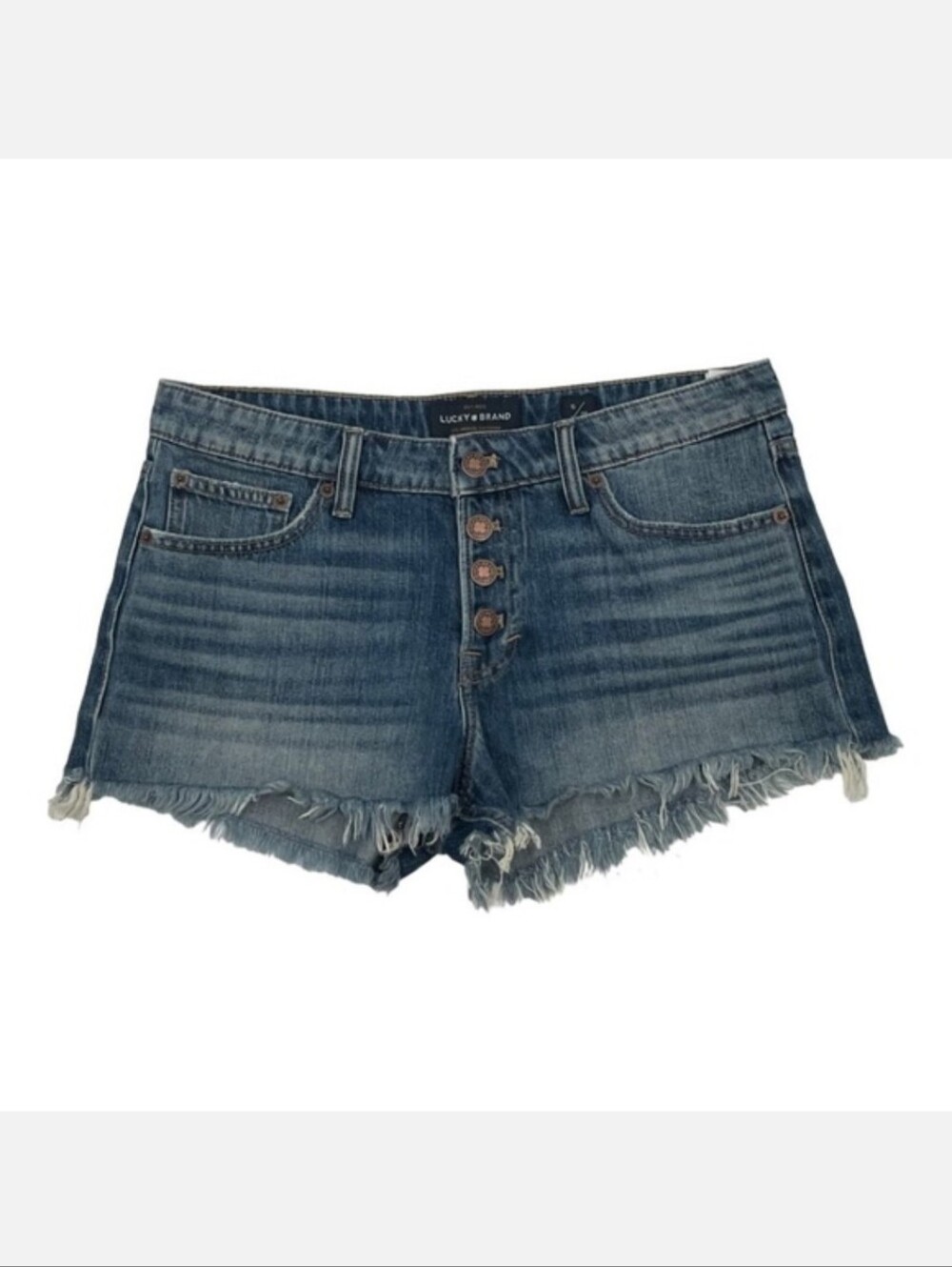 Lucky Brand Women's 8/29 The Cut Off Button Fly Denim Shorts